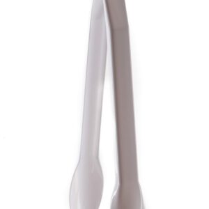 Set of 3 - Heavy Duty White Serving Tongs - 9 inch - Plastic Disposable Salad Tongs - High Heat Plastic, Catering, Salads, Bakery, Buffets, BBQ, Ice, Hot and Cold Foods (9")