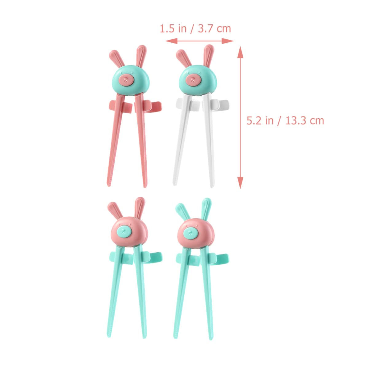 8 pcs Lovely Reusable Plastic Sleeves Learning Snack Chopsticks, Auxiliary Rabbit Conters Cartoon Gifts Gamers Snacks Random Tongs Gamer Clips Slip Phones Clips, Eating