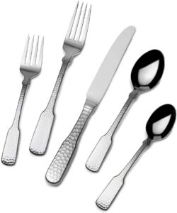 towle hammersmith 45-piece 18/10 stainless steel flatware set with hostess serveware, service for 8