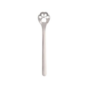 stainless steel coffee spoons, cat paw teaspoons hollow stirring spoons, mixing spoons dessert spoons kitchen accessories(hollow cat paw,silver)