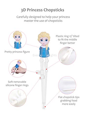 Frozen Queen Elsa Kids Children Spoon Training Chopsticks Flatware Utensil Cutlery Dinnerware Tableware Set with Case, 3 pieces