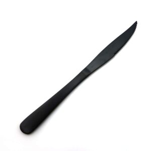 JASHII Modern Royal 8 Pcs Steak Knife Matte Black 18/10 Stainless Steel Utensils Cutlery Dinnerware Knife Serrated Steak Knife