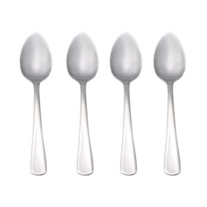 (set of 4) grapefruit spoons, 18/0 stainless steel 6 3/8-inch serrated edge oval spoon