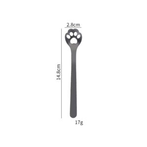 Cabilock 5pcs Cartoon Stainless Steel Coffee Spoon Metal Teaspoons Dessert Spoon Cat Paw Dog Paw Shaped Decorative Appetizer Tableware Spoons