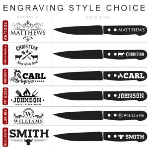 The Wedding Party Store Personalized Steak Knives Gift Set of 4, 6, 8 with Oak Wood Handles (Set of 8)