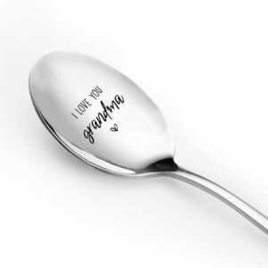 nana gifts from granddaughter grandson - i love you grandma spoon funny engraved stainless steel gift for mother's day/birthday/christmas