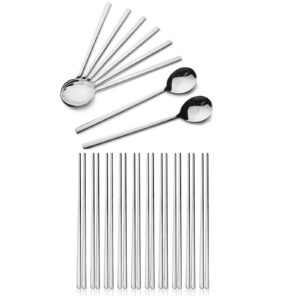 8 pieces stainless steel korean spoons + 10 pairs stainless steel chopsticks