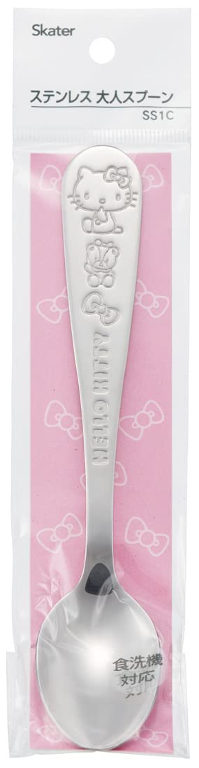 Skater SS1C-A Stainless Steel Spoon for Adults, Engraved Hello Kitty Sanrio