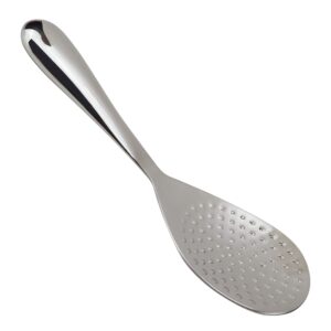 eiks stainless steel rice paddle spoon spatula non stick for rice mashed potato salads, apply for kitchen home restaurant serving - 8-inch long