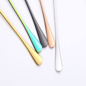 Stainless Steel Spoon, Soup Spoon,Mirror Finish Spoons,Kitchen Serving Spoons,Coffee spoon，Dessert Spoon, Ice Cream Spoons for Soup Rice Tea Milk Coffee Dessert (5 PCS,bright color)