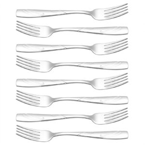 nicesh 16-piece stainless steel dinner forks, 8.19-inch kitchen silverware dinner forks