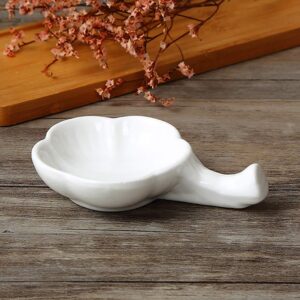 MULHUE 8 PCS Ceramic Plum Blossom Chopsticks Rest Sauce Dish, Chinese Fine Porcelain Chopsticks Spoon Fork Rest Holder Knife Holder