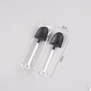 UUYYEO 100 Pcs Plastic Ice Cream Spoons Mini Dessert Shovels Pudding Yogurt Spoons Shovel Shape Spoons for Potted Cake