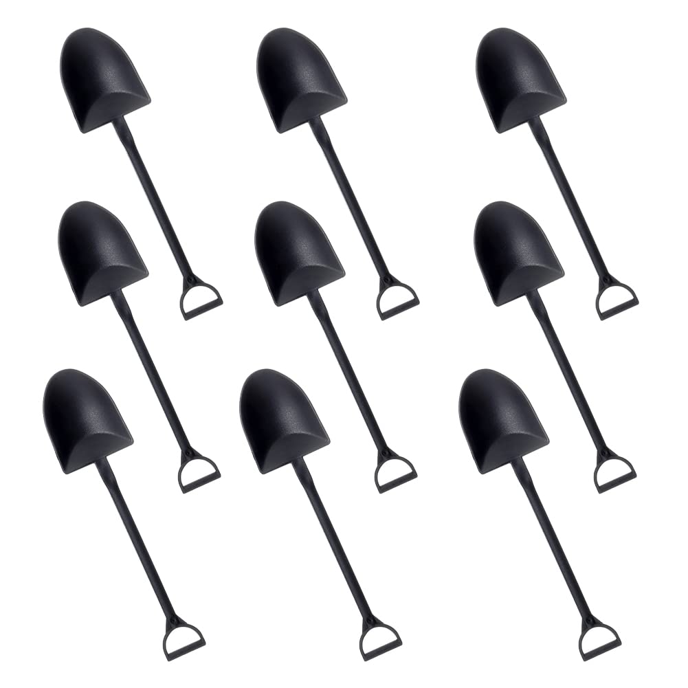 UUYYEO 100 Pcs Plastic Ice Cream Spoons Mini Dessert Shovels Pudding Yogurt Spoons Shovel Shape Spoons for Potted Cake