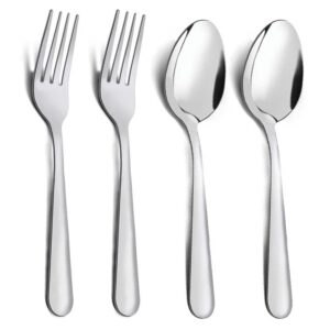 unokit 72-piece forks and spoons set, contain 36 spoons and 36 forks, mirror polished, spoons and forks set for restaurants/hotels/canteens/cafeteria, dishwasher safe