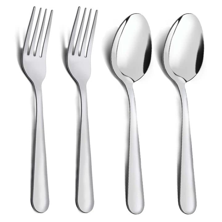 Unokit 72-piece Forks and Spoons Set, contain 36 spoons and 36 forks, Mirror Polished, Spoons and Forks Set for Restaurants/Hotels/Canteens/Cafeteria, Dishwasher Safe