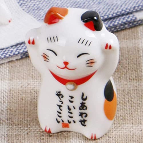 Cat Chopsticks Rest Dinner Spoon Stand Knife Fork Holder, Delightful Cat Shaped Chopsticks Holder, Ceramic Pattern Chopsticks Rest Rack Spoon Fork Knife Holder Rack Practice Furnishing Articles