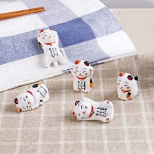 Cat Chopsticks Rest Dinner Spoon Stand Knife Fork Holder, Delightful Cat Shaped Chopsticks Holder, Ceramic Pattern Chopsticks Rest Rack Spoon Fork Knife Holder Rack Practice Furnishing Articles