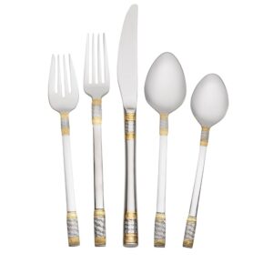 wallace corsica gold-accent 65-piece flatware set