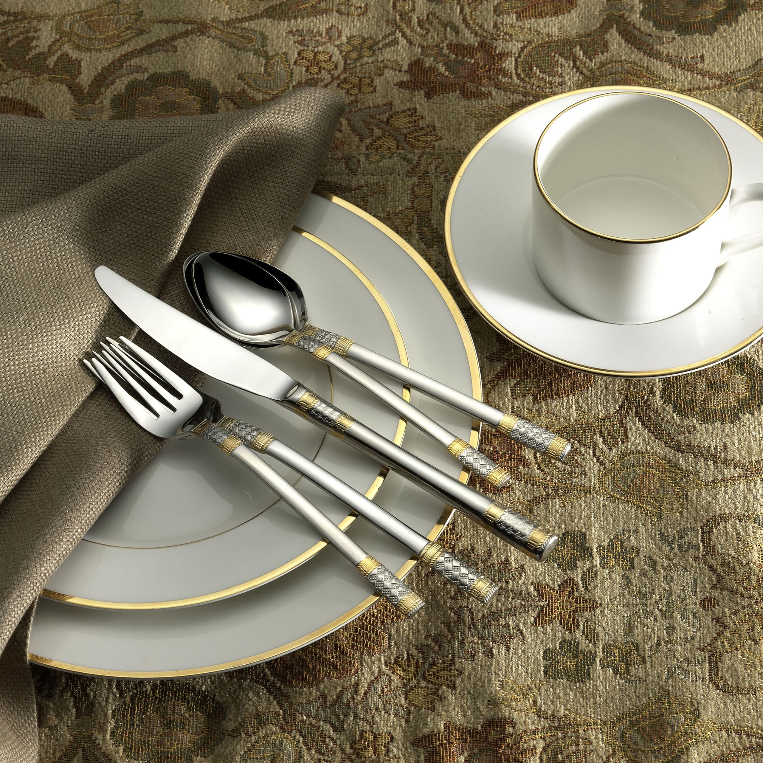 Wallace Corsica Gold-Accent 65-Piece Flatware Set