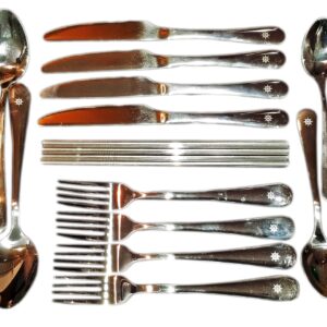 XYZ Boat Supplies - Nautical Design Flatware Cutlery Set - 24 Piece - Stainless Steel - Perfect for Boating, Sailing, Fishing, The Pool, The Beach and More