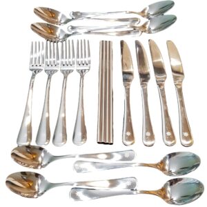 XYZ Boat Supplies - Nautical Design Flatware Cutlery Set - 24 Piece - Stainless Steel - Perfect for Boating, Sailing, Fishing, The Pool, The Beach and More