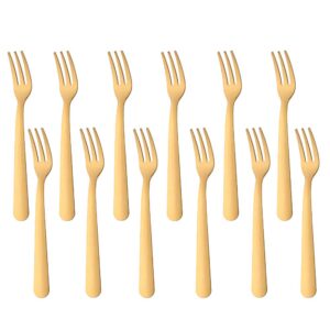 fruit fork salad pastry small oyster forks 12 pieces, buy&use 5.5-inch stainless steel gold flatware