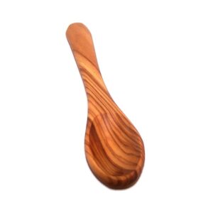 hand carved olive wood mustard/salt/pepper or spices spoon - (5 inches) - asfour outlet trademark