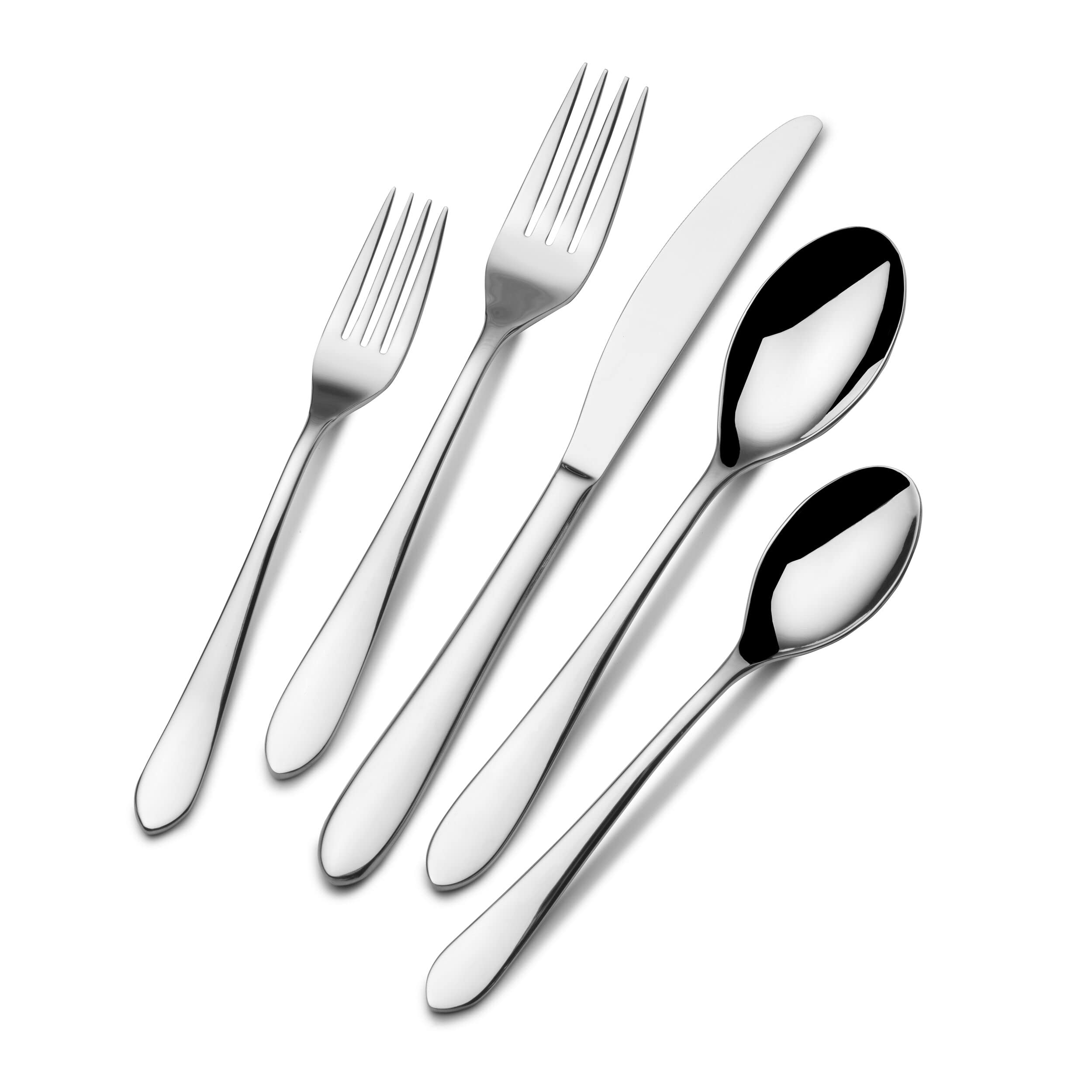 Fitz & Floyd Fitz and Floyd Nevaeh Coupe Silverware 45 piece service for eight, Gray, (5266455)