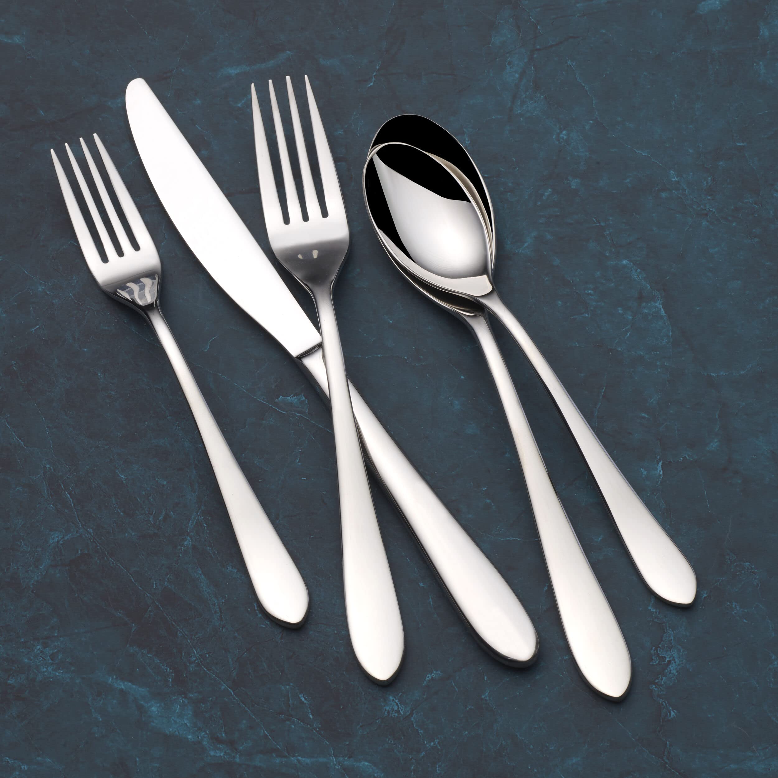 Fitz & Floyd Fitz and Floyd Nevaeh Coupe Silverware 45 piece service for eight, Gray, (5266455)