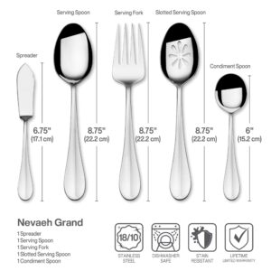 Fitz & Floyd Fitz and Floyd Nevaeh Coupe Silverware 45 piece service for eight, Gray, (5266455)
