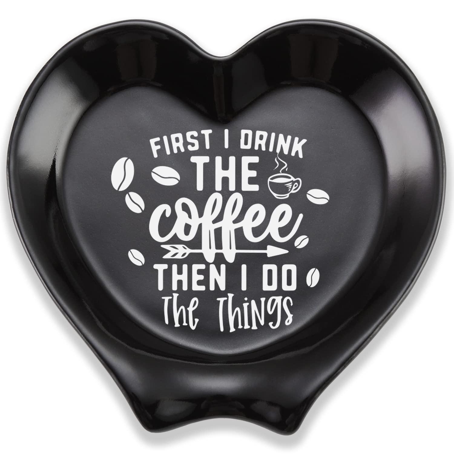 Heart-shaped Ceramic Coffee Spoon Rest, Coffee Spoon Holder, Station Decor Coffee Bar Accessories, Coffee Table Decor, Funny Coffee Quote, Coffee Lovers Gift for Sisters Girlfriends Women, and Men