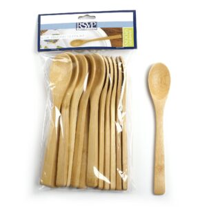 rsvp international bamboo kitchen collection reusable and biodegradable, spoon set, 12 piece