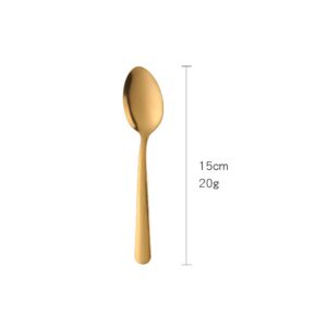 Teaspoons Gold Stainless Steel Dessert Spoons, BUY&USE 12 Pieces 5.9-Inch Coffee Spoons