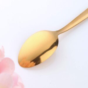 Teaspoons Gold Stainless Steel Dessert Spoons, BUY&USE 12 Pieces 5.9-Inch Coffee Spoons