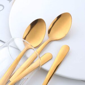 Teaspoons Gold Stainless Steel Dessert Spoons, BUY&USE 12 Pieces 5.9-Inch Coffee Spoons