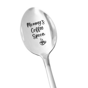 mommy's coffee spoon - coffee lover stainless steel engraved spoon funny mommy gift for mothers day christmas birthday