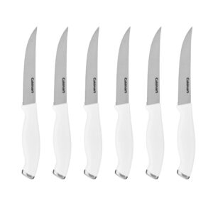 cuisinart c77ssw-6psk color pro collection 6-piece steak knife set, white