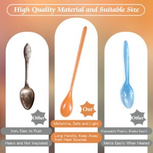 Lallisa 8 Pcs Iced Tea Spoons Long Plastic Ice Handle Spoon Colorful Teaspoons 8.9" Coffee Stirring Spoons Long Handle Spoon Long Teaspoons for Mixing Ice Cream Honey Sundae Hot Chocolate Cocktail