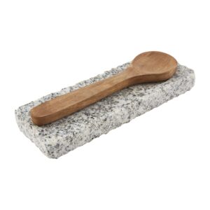 mud pie granite spoon rest set, gray, spoon 9" | rest 3 1/2" x 10"