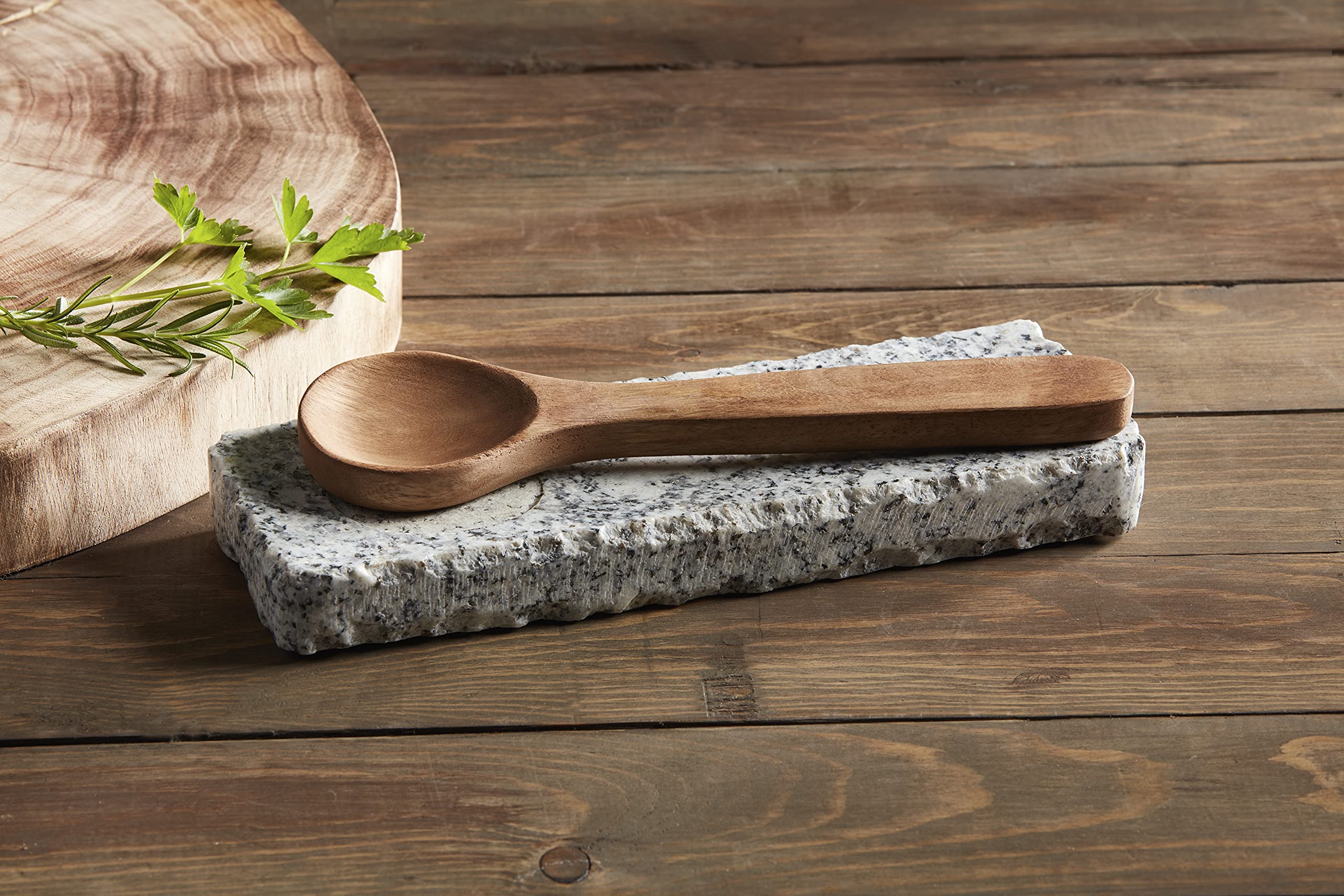 Mud Pie Granite Spoon Rest Set, Gray, spoon 9" | rest 3 1/2" x 10"