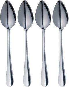 masterclass stainless steel grapefruit spoon set, 16.5 cm (4 pieces), silver