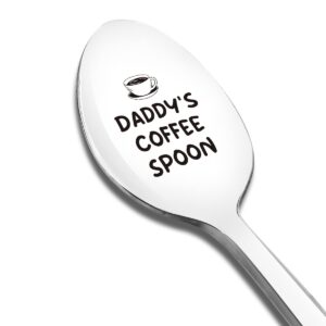 daddy's coffee spoon engraved funny gift for dad father, coffee lover spoon best thanksgiving christmas birthday gifts