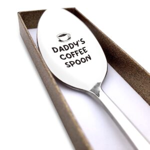 Daddy's Coffee Spoon Engraved Funny Gift for Dad Father, Coffee Lover Spoon Best Thanksgiving Christmas Birthday Gifts