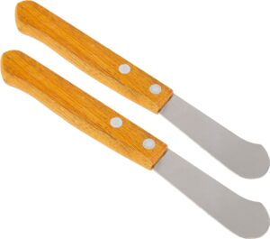 ofxdd knife for butter - pack of 2 - wooden handle spreader - tool for spreading peanut