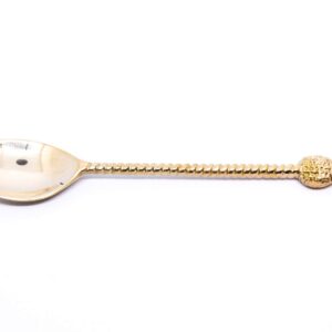 Living Explorers Long Gold Pineapple Antique Cast Brass Bar Spoon for Coffee, Dessert and Cocktail.