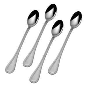 towle beaded antique 18/10 stainless steel iced beverage spoon (set of four)