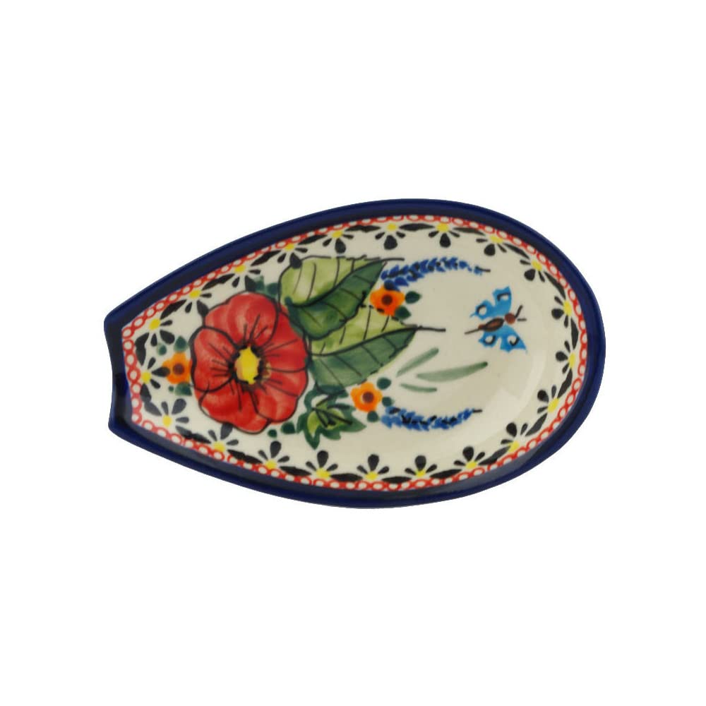 Polish Pottery Spoon Rest From Zaklady Ceramiczne Boleslawiec 1015-149 Art Unikat Signature Pattern