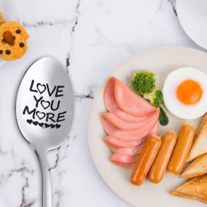 Love You More Spoon Gifts for Husband Wife Boyfriend Girlfriend Anniversary Valtines Day Gifts Daughter Son Mom Dad Coffee Spoons Birthday Gift Coffeespoons for Couples Best Friends