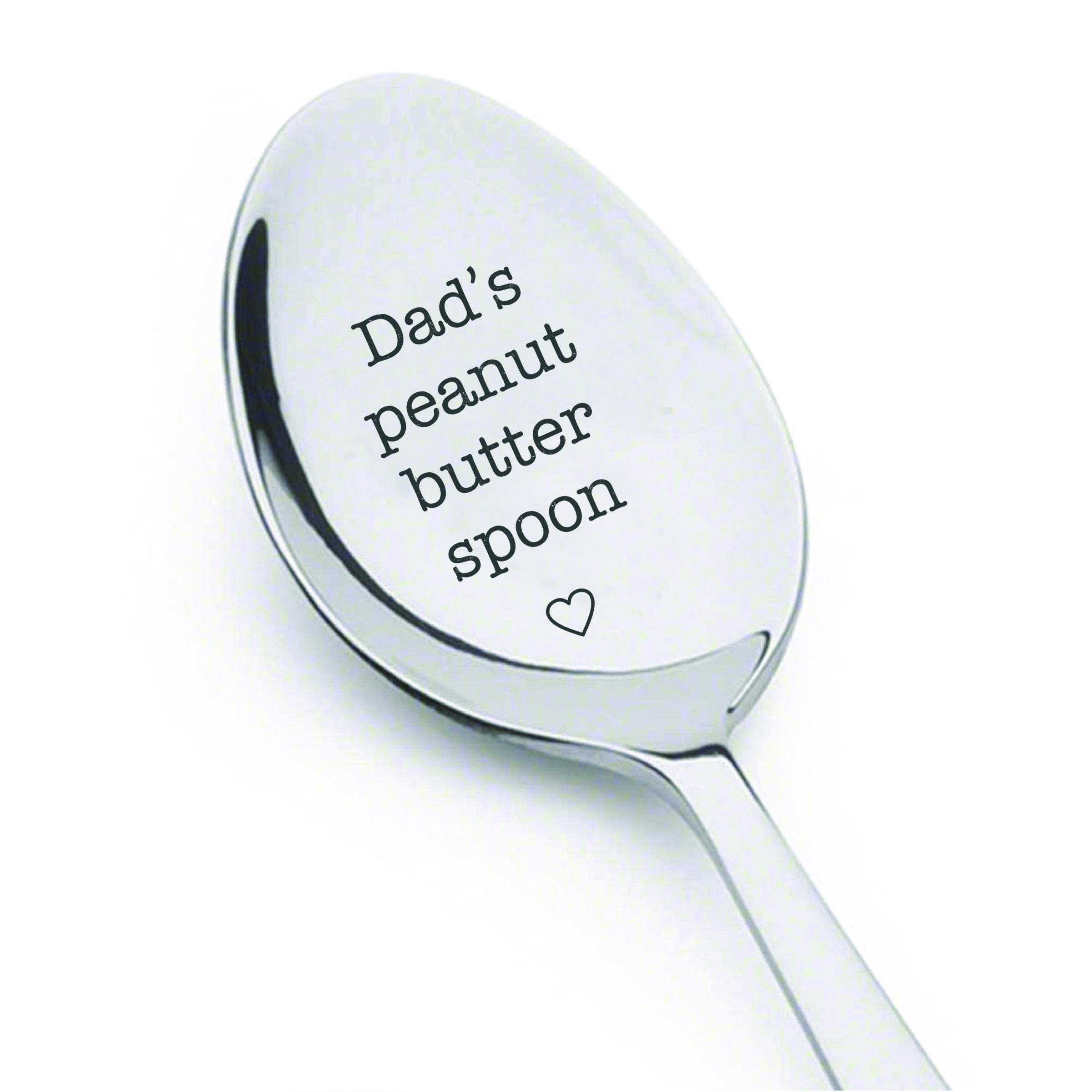 THE IDEAS FROM BOSTON Dad's Peanut Butter Spoonstainless Steel Espresso Spoons - Engraved Spoon - Cute Peanut Butter Lovers Gift -Fathers Day Gift By Boston Creative Company